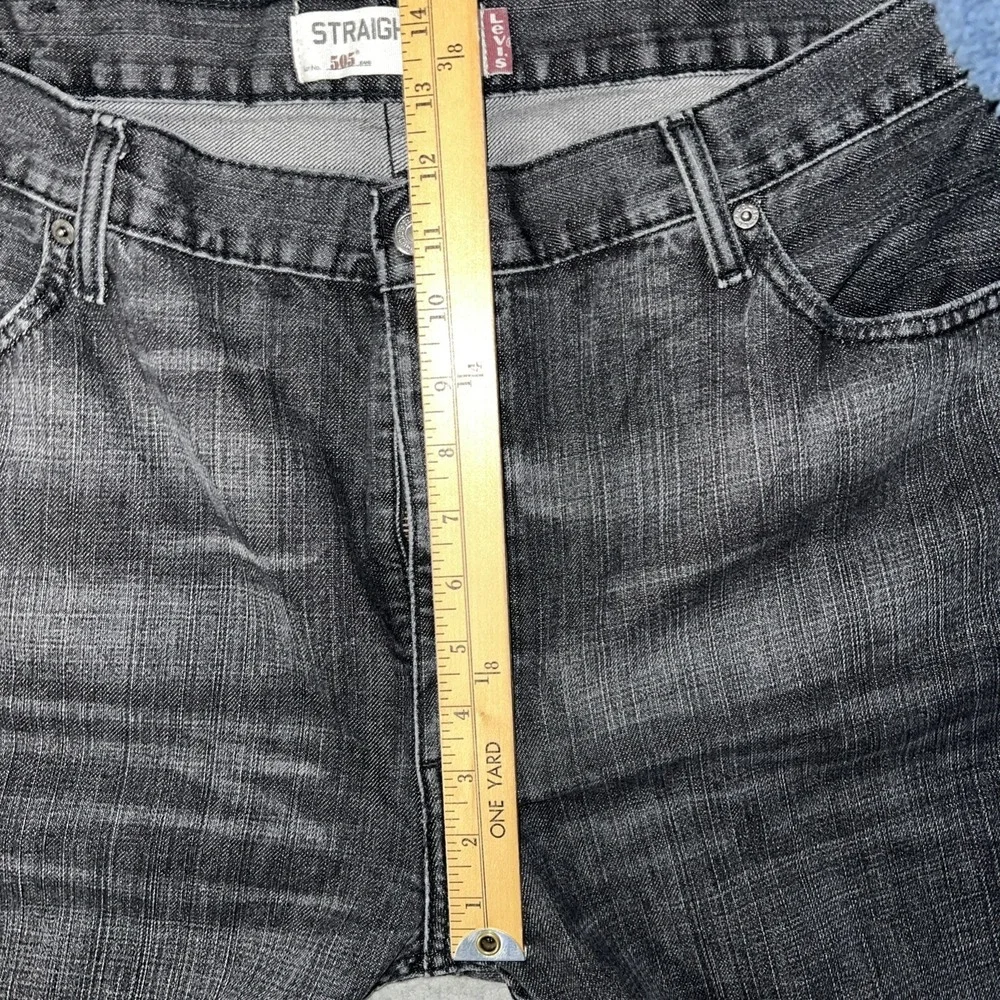 VTG Levi's 505 Batwing Jeans Men's Sz 40x32 (38x31.5) Black Faded Denim Straight